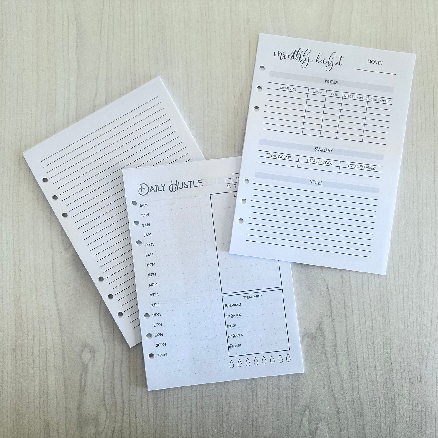 Binder paper inserts