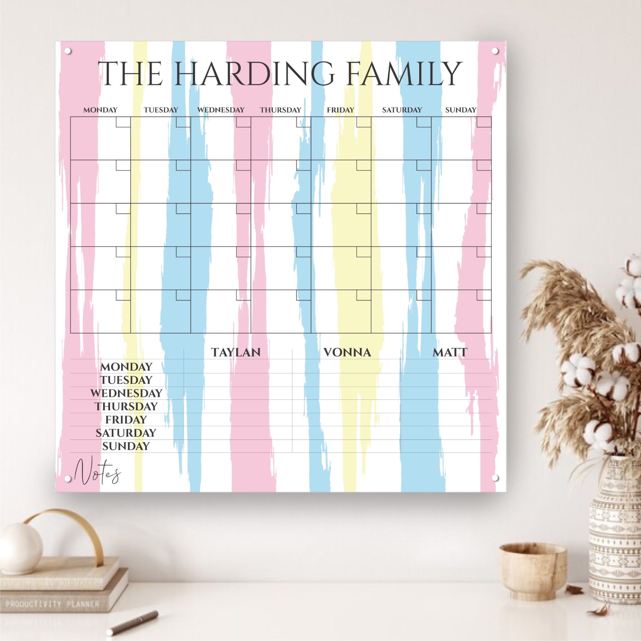 Candy paint stripe PERSPEX CALENDAR M Botha Designs