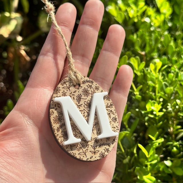 Flower Monogram tag