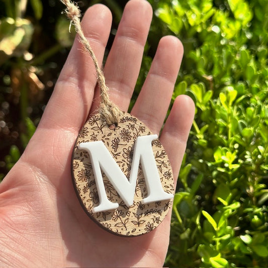 Flower Monogram tag