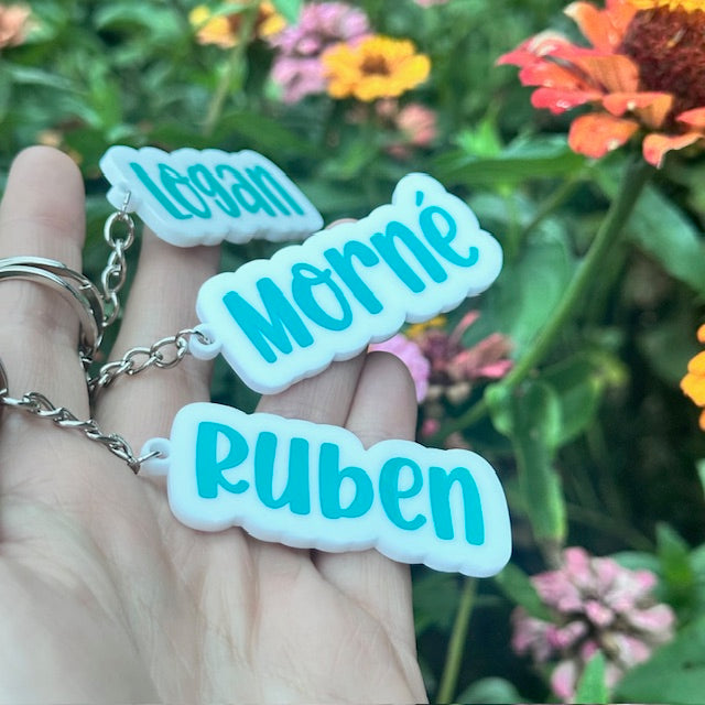 Perspex Name Keyring
