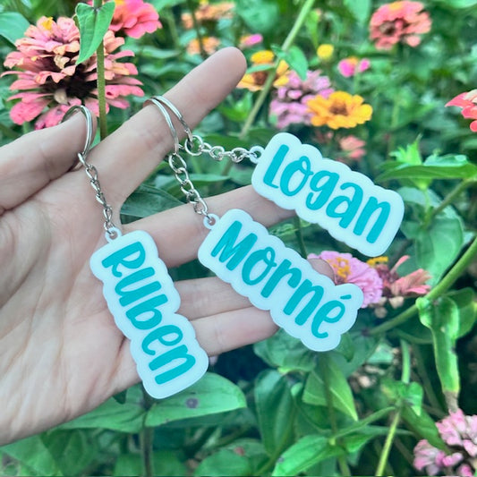 Perspex Name Keyring