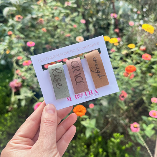 Leather magnetic bookmarks