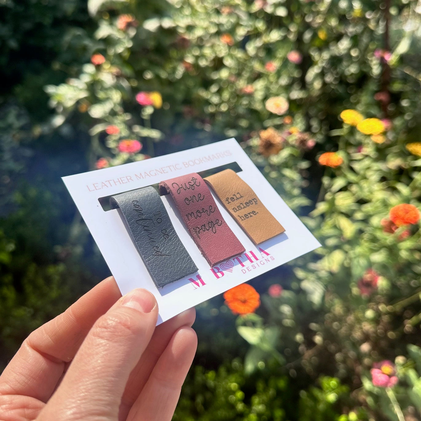 Leather magnetic bookmarks