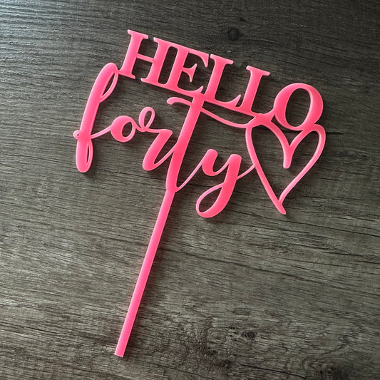 Hello Forty Cake Topper