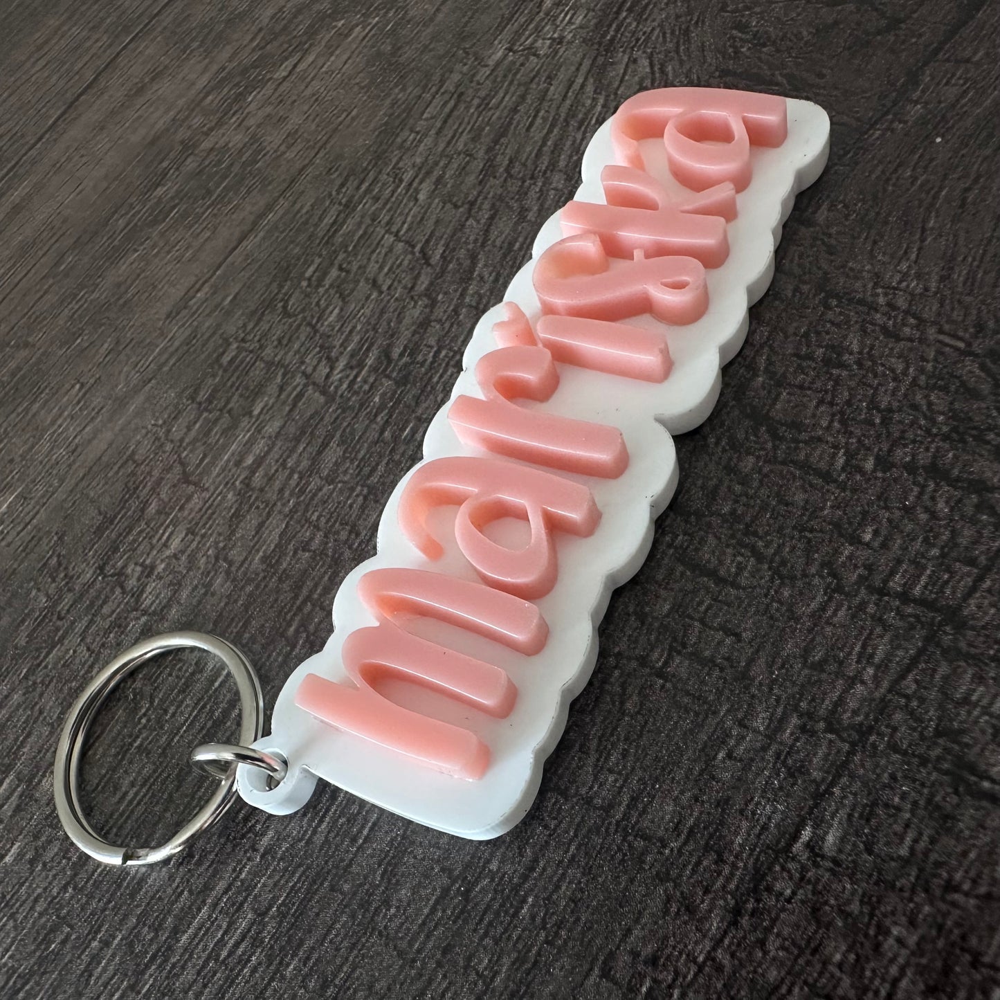 3D Perspex name keyring