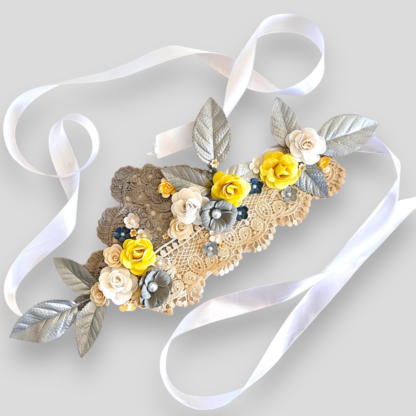 Baby belly bump flower sash