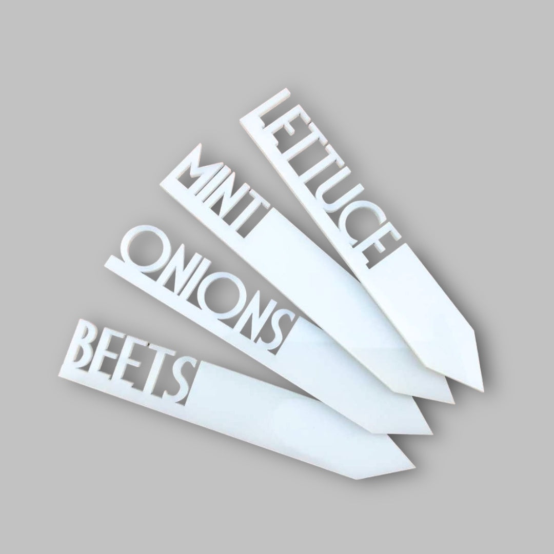 Individual perspex garden tags