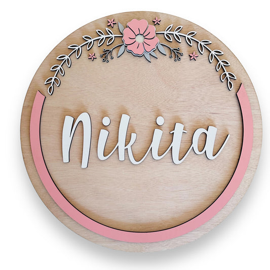 3D flower name board