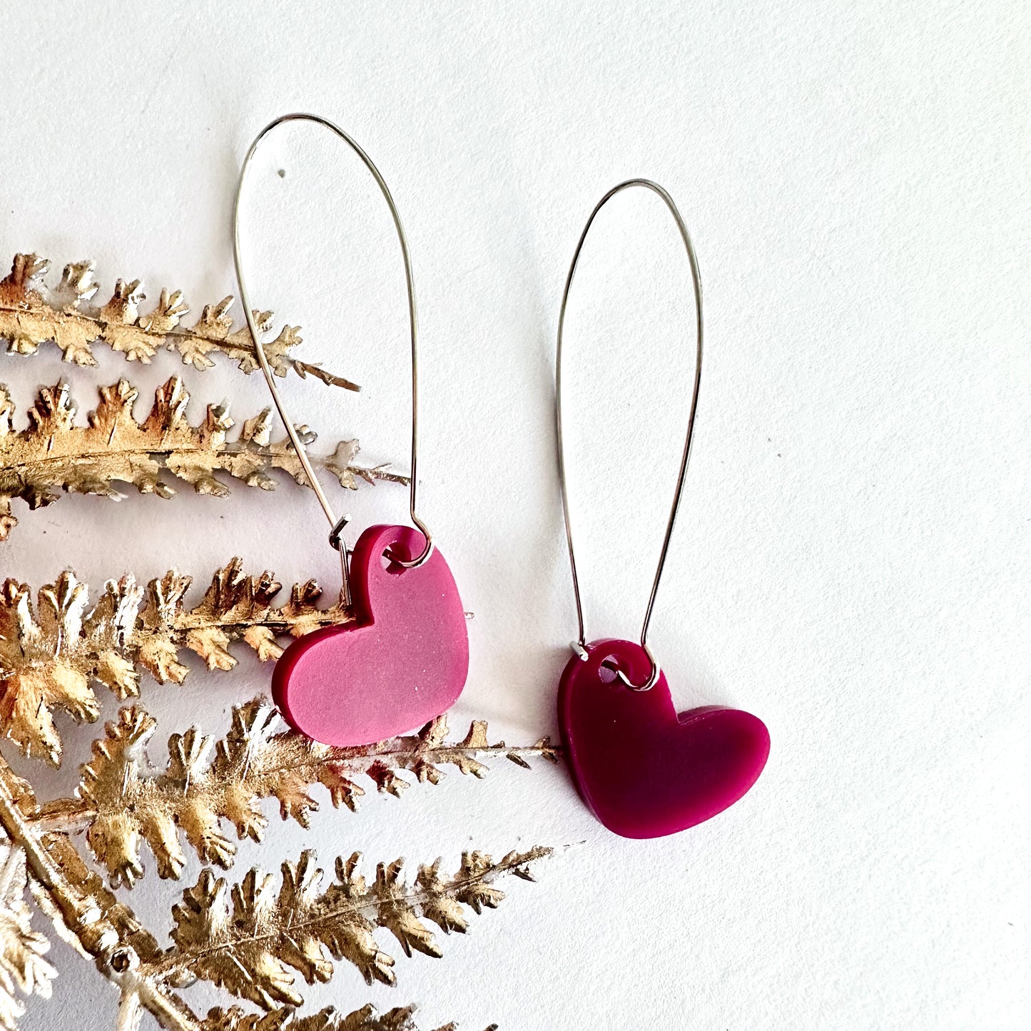 Hanging heart earrings