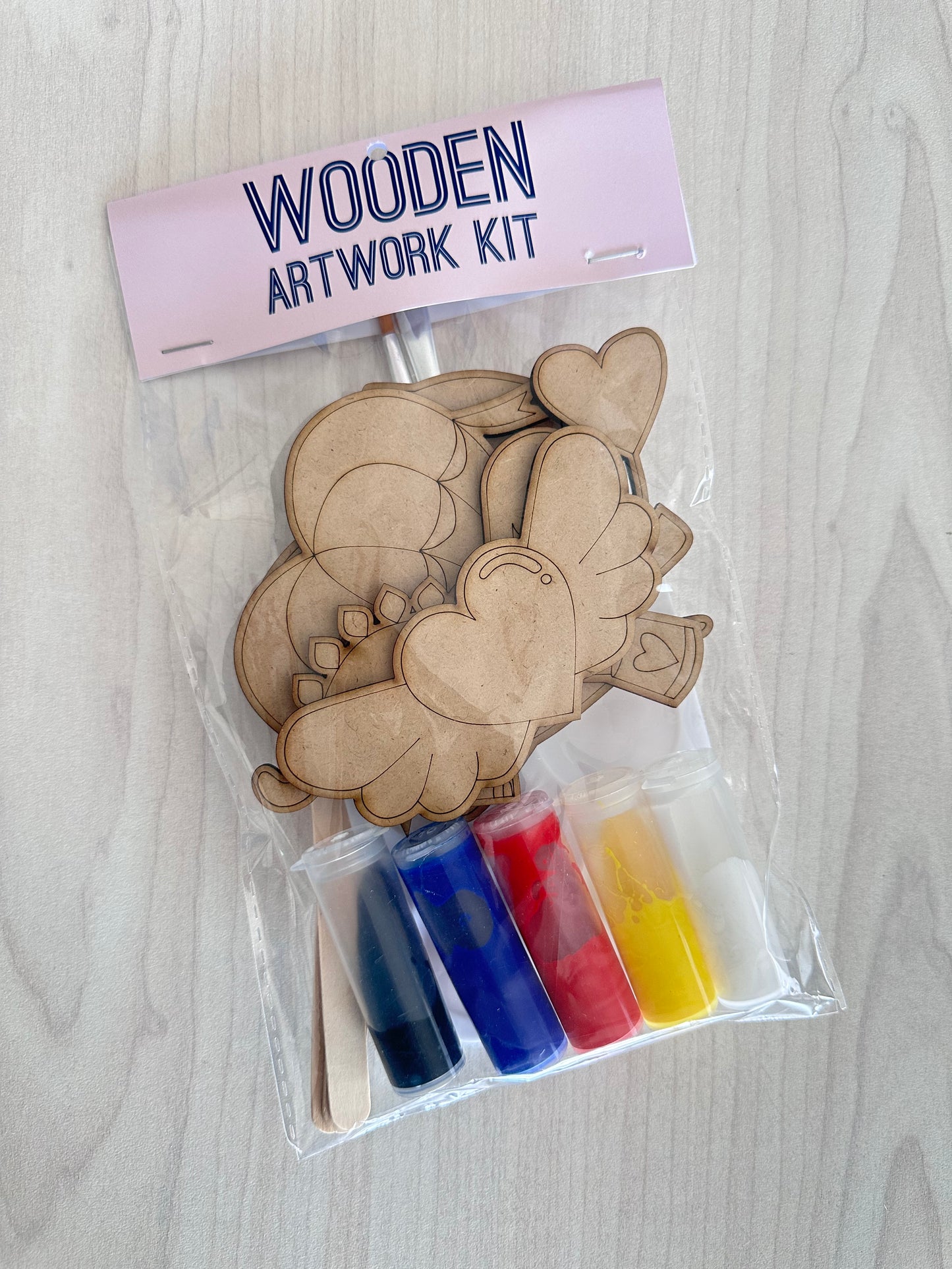 Small wooden paint kits