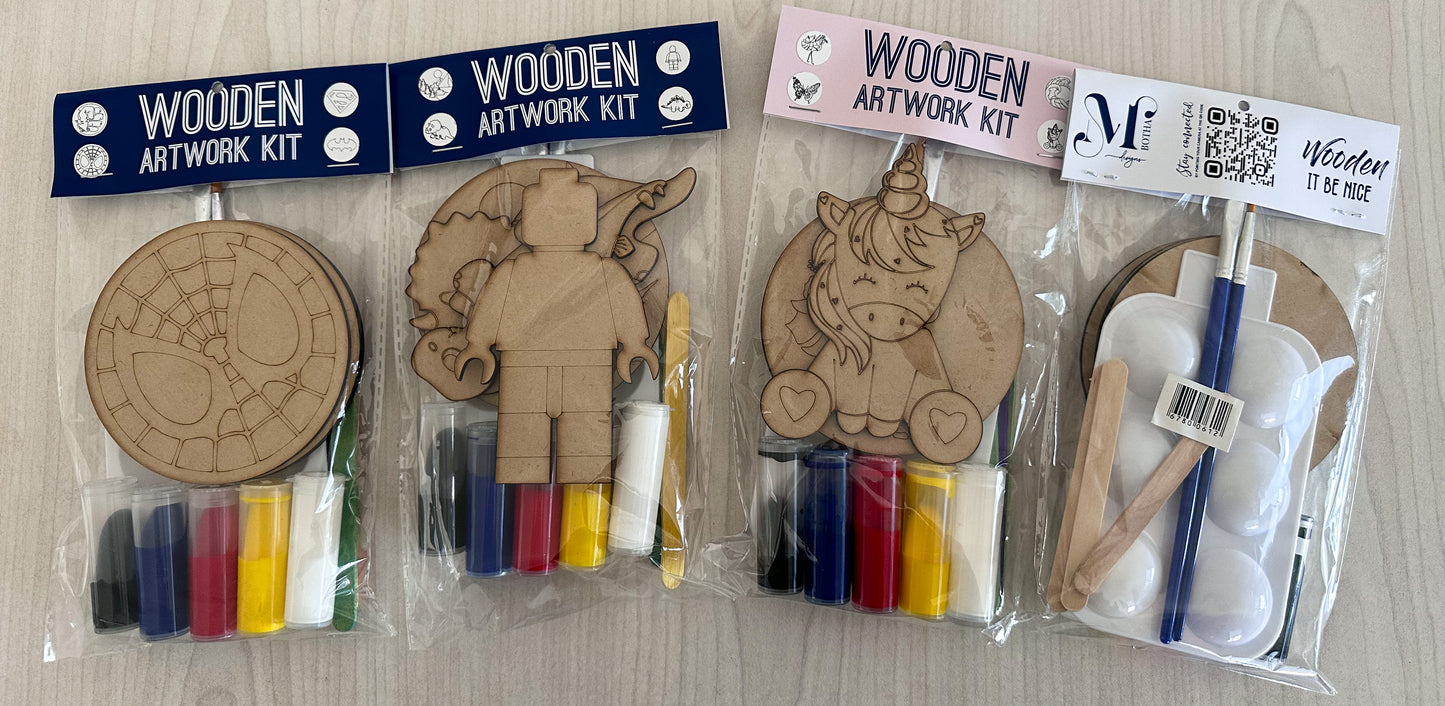 Small wooden paint kits