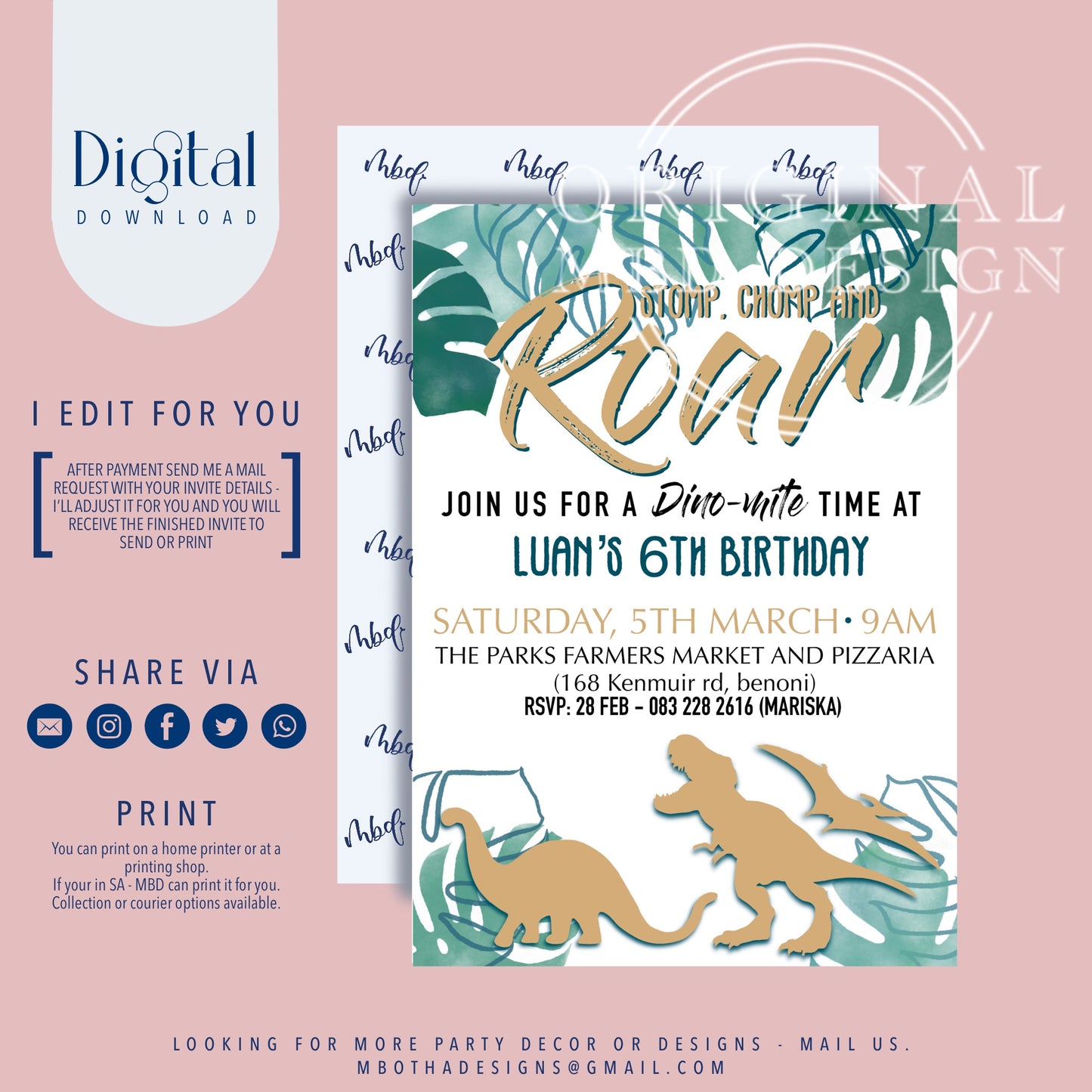 Dino digital invite