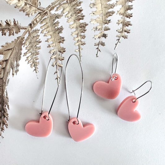 Hanging heart earrings