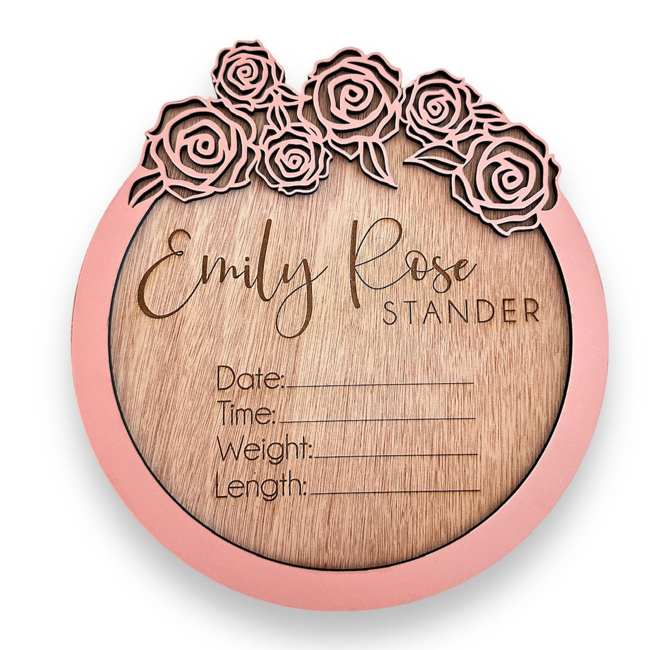 Rose Baby announcement sign