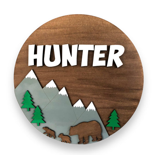 Bear/mountains Name Board