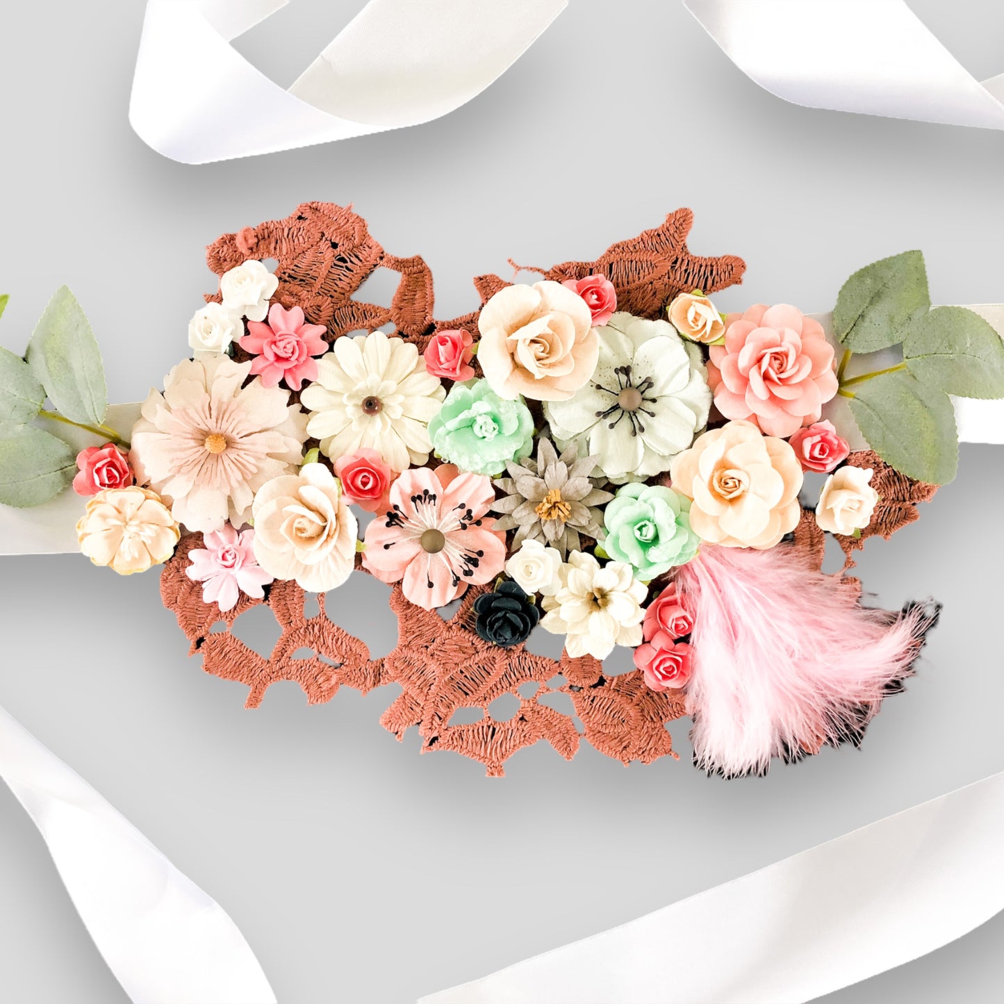 Baby belly bump flower sash