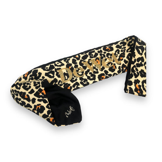 Leopard print Sash and branding