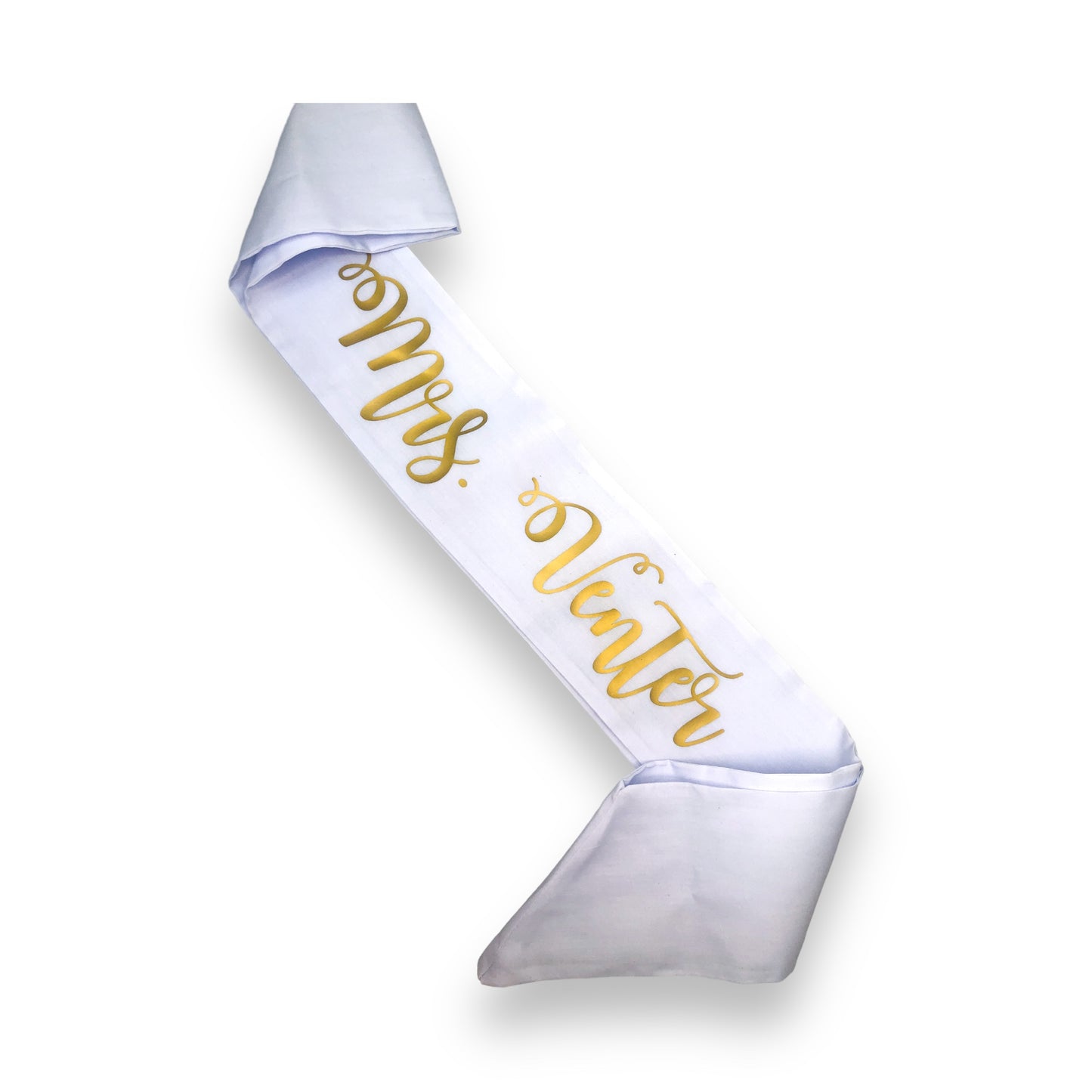 Custom white sash