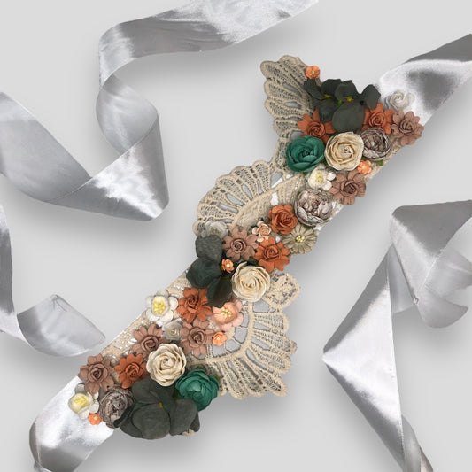 Baby belly bump flower sash