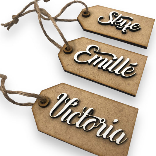 wooden tags