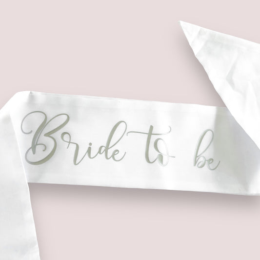 Custom white sash