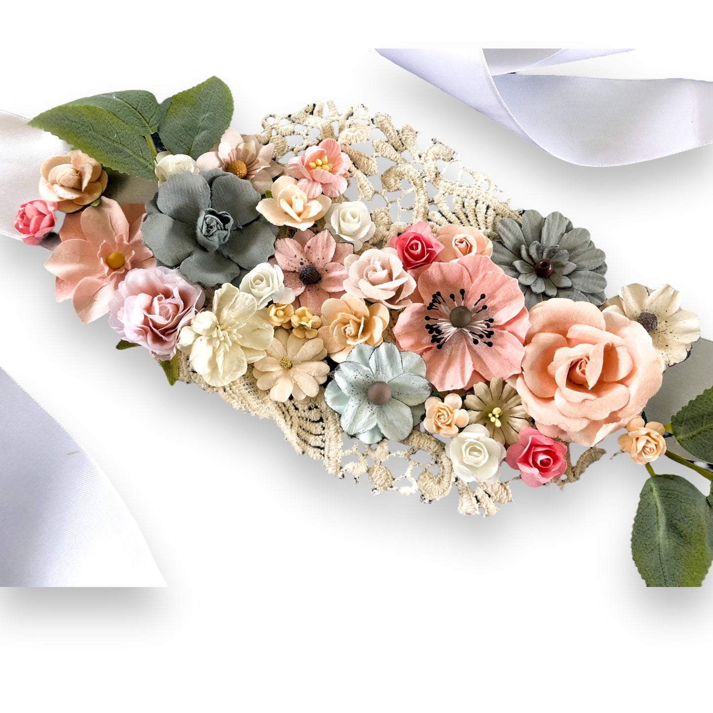 Baby belly bump flower sash