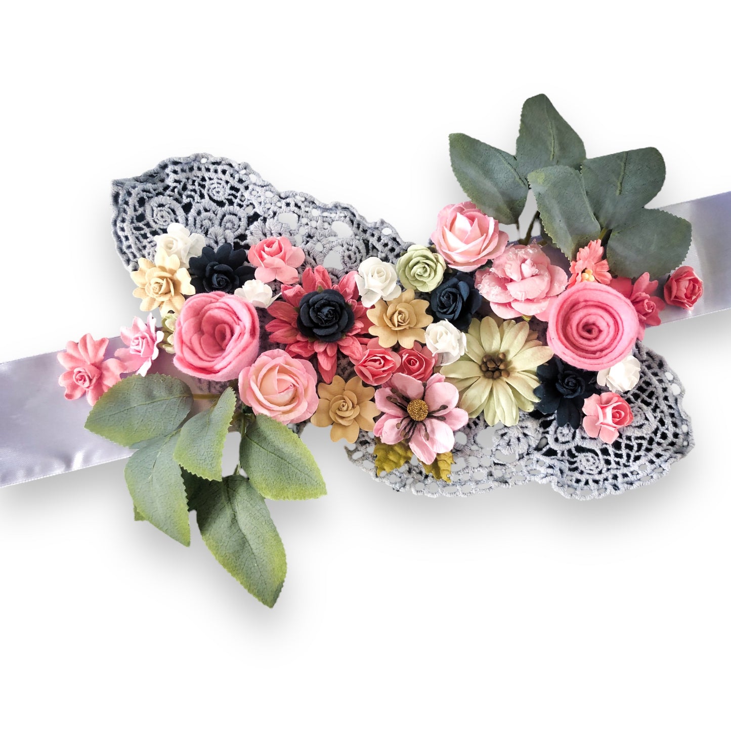 Baby belly bump flower sash