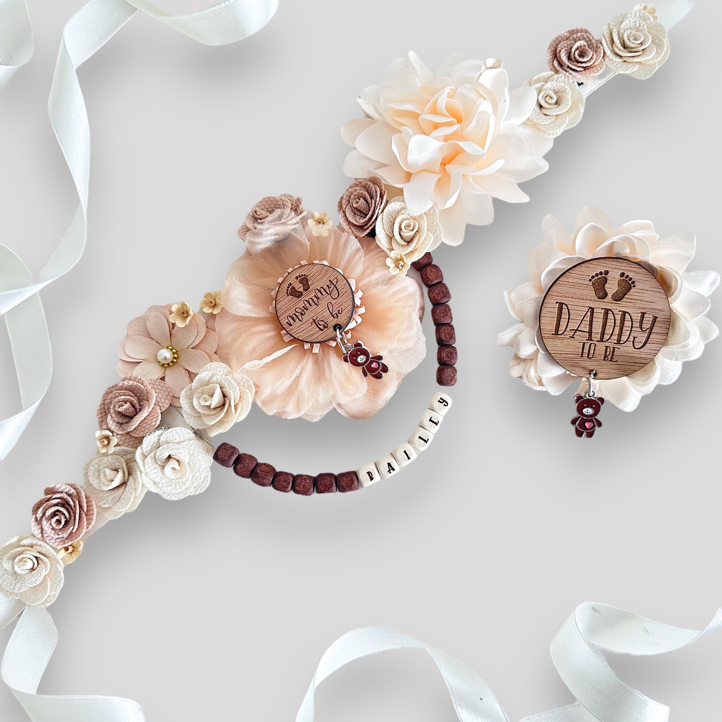 Baby belly bump flower sash