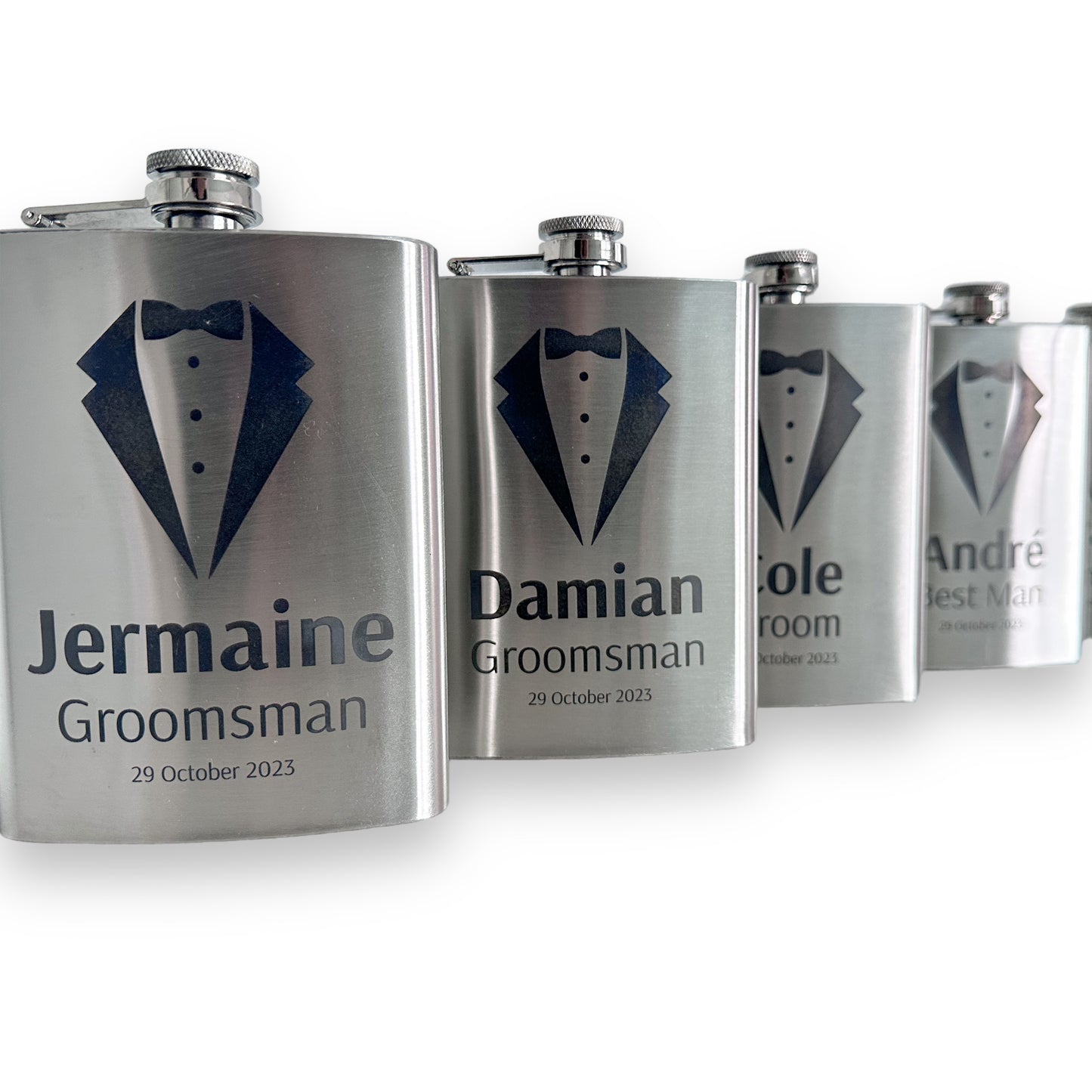 Steel hip flask & custom engraving