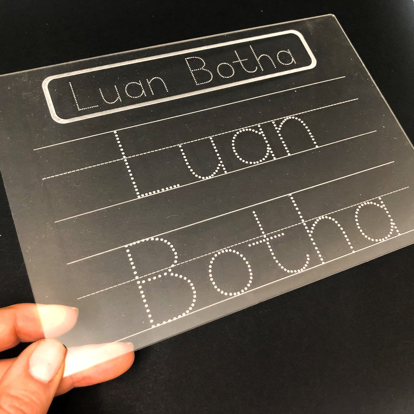 Custom name practice board