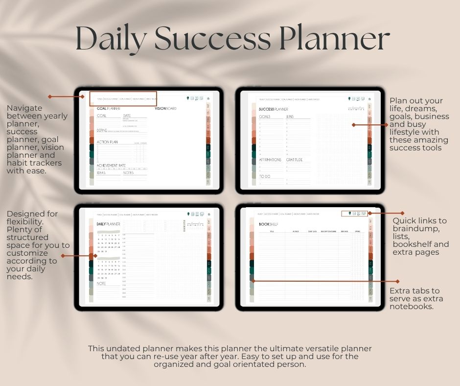 UNDATED Daily SUCCESS Planner