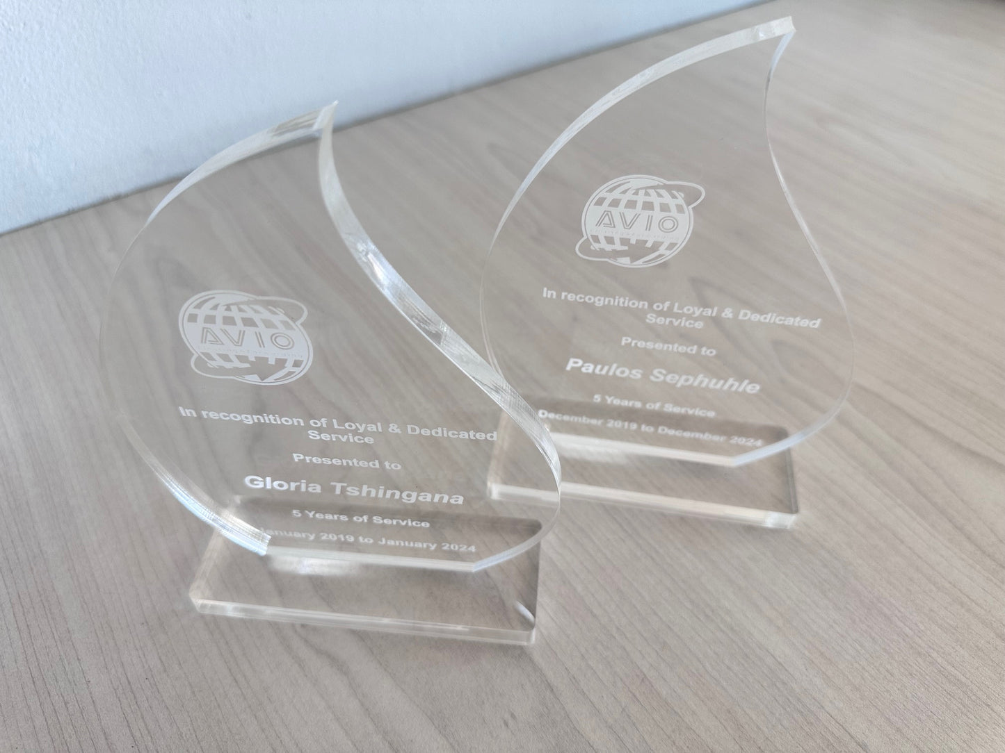 Clear Perspex Trophies