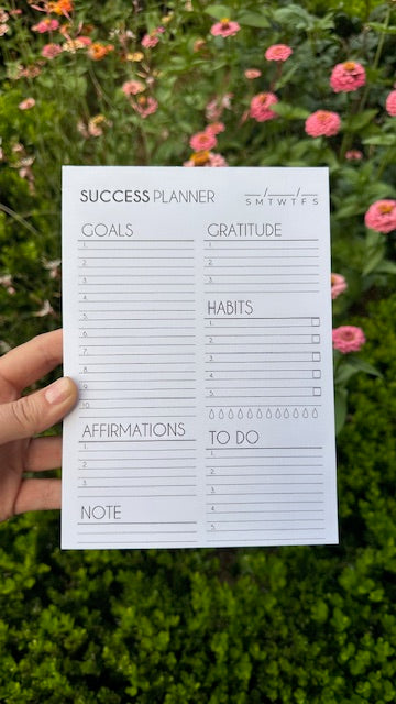 Success planner notepad