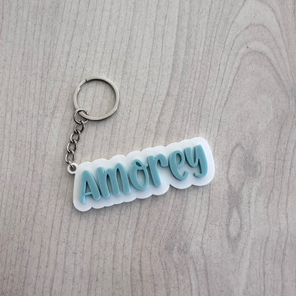 3D Perspex name keyring