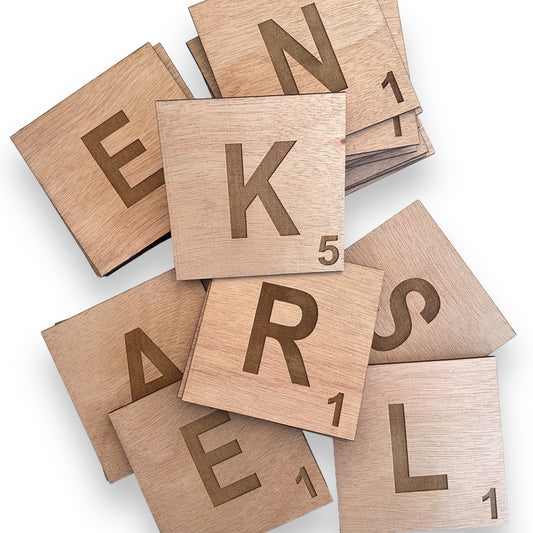 Wooden Scrabble blocks