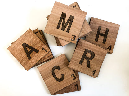 Wooden Scrabble blocks