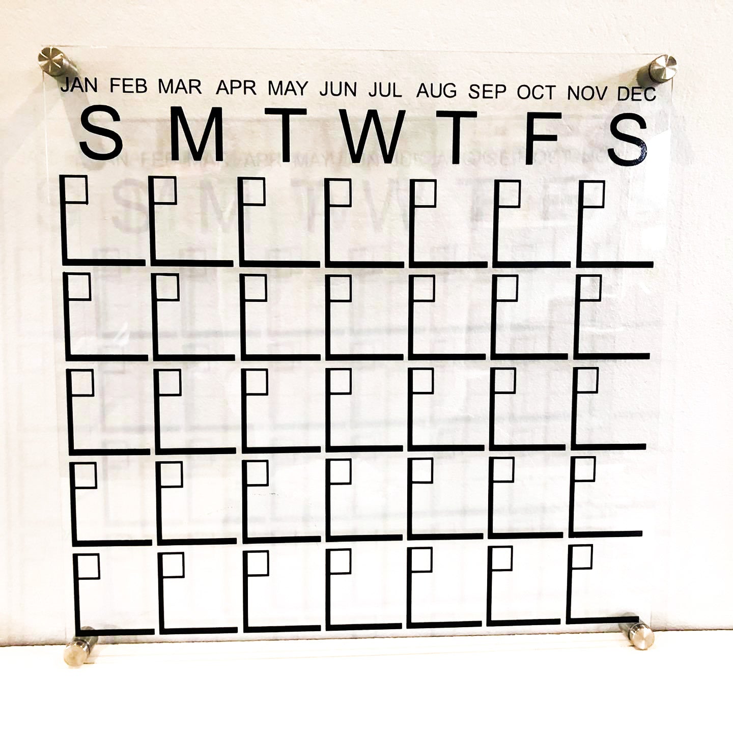 Perspex calendar M Botha Designs