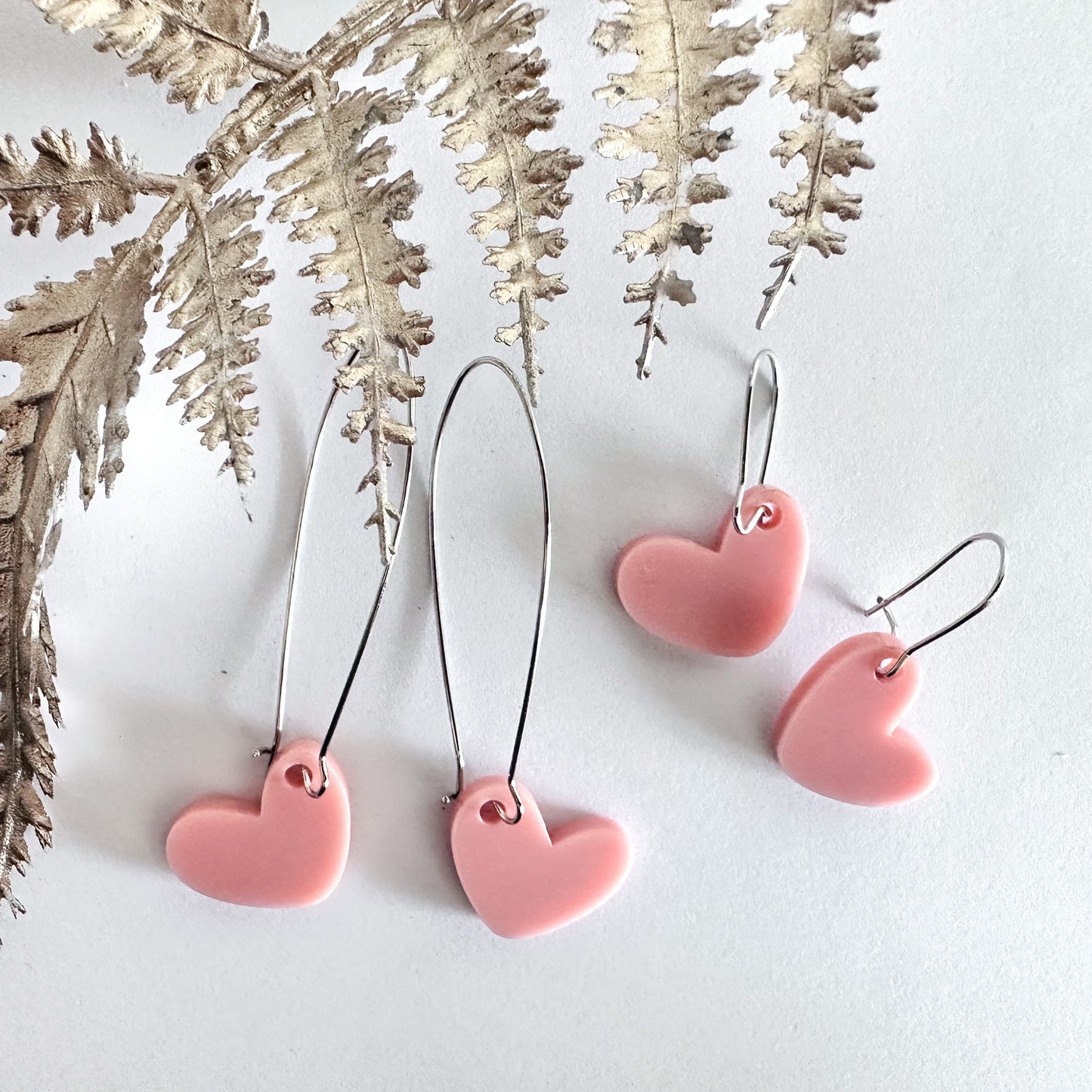 Hanging heart earrings
