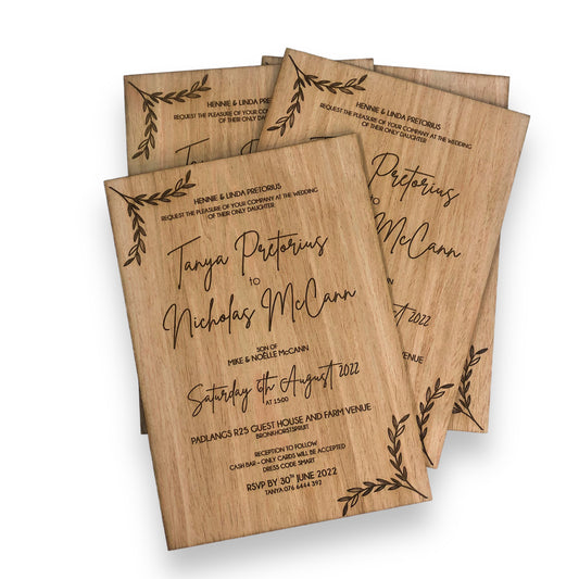 Wooden Engraved Invites