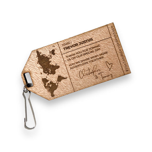 Wooden travel bag tags