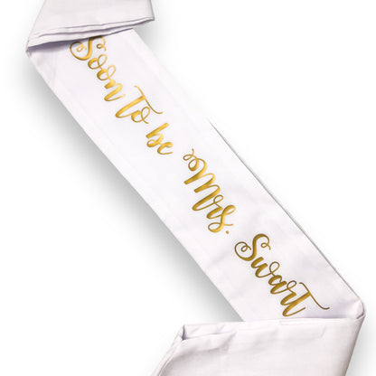 Custom white sash